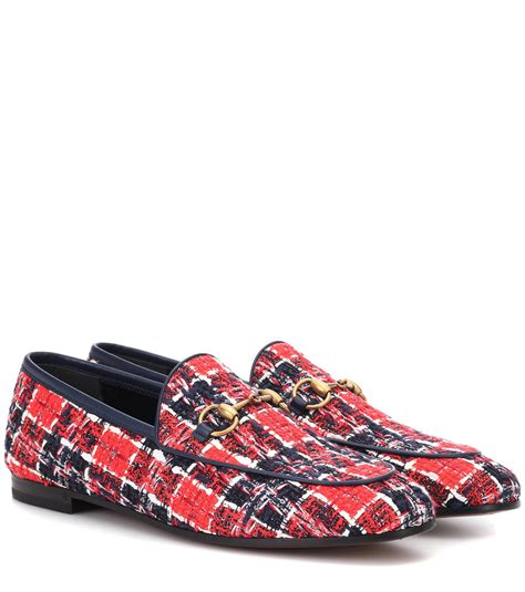 gucci tweed loafers